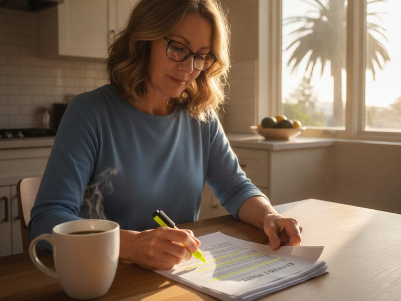California probate avoidance checklist with a trust document and beneficiary form
