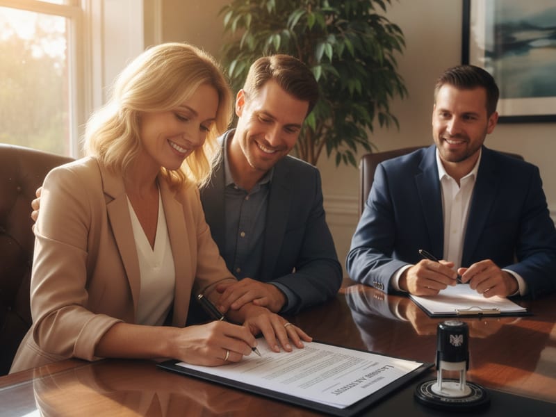 San Diego County resident reviewing a last will and testament with an estate-planning attorney at a law office